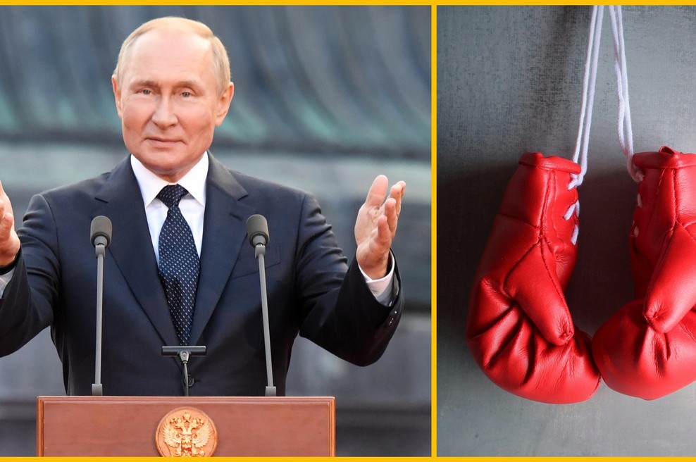 FOTO: Putin v vojno pošilja boksarsko zver, ki v višino meri kar 213 centimetrov (foto: Profimedia/fotomontaža)