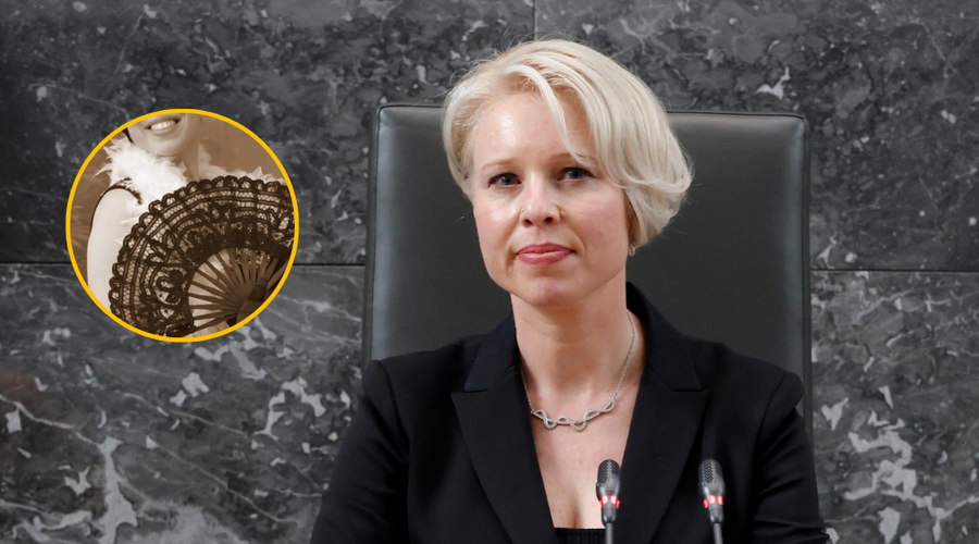 Urška Klakočar Zupančič se je prelevila v filmsko zvezdnico (in ne, to ni fotomontaža) (foto: Bobo/Facebook/Muzej novejše zgodovine/fotomontaža)