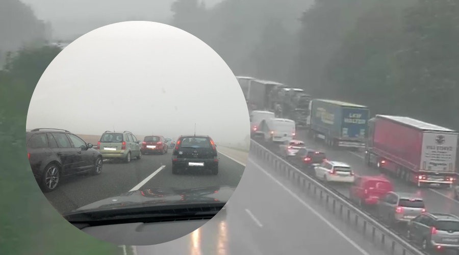 Previdno! Na štajerski avtocesti boste čakali vsaj 30 minut (foto: Facebook/Promet.si/Twitter/Uroš Petohleb/fotomontaža)