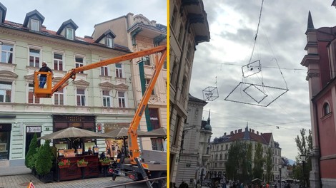 FOTO: Slovensko prestolnico že okrašujejo. Kdaj bodo prižgali lučke?