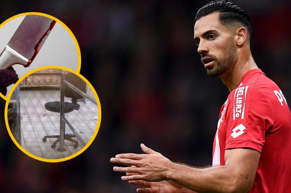 Napadalec z nožem sejal grozo v nakupovalnem središču, ubil eno osebo in poškodoval tudi znanega nogometaša (foto: Profimedia/fotomontaža)