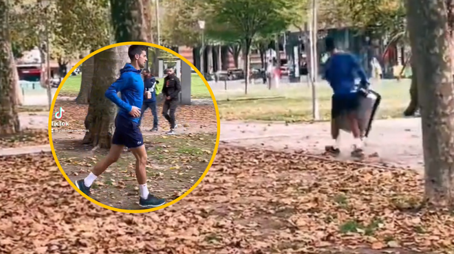VIDEO: Novak Đoković s kavalirsko gesto popolnoma navdušil. Poglejte, kaj je storil (foto: Twitter/jolebowski/posnetek zaslona/fotomontaža)