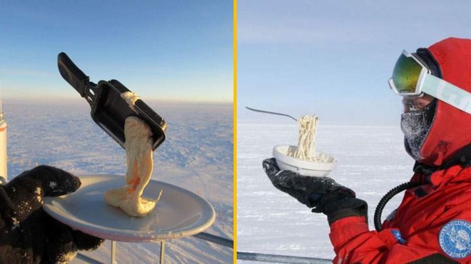 FOTO: Astrobiolog je poskušal pripraviti zajtrk na Antarktiki (foto: Facebook/All Day)