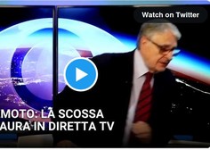 Zastrašujoč potres posneli v italijanskem TV-studiu: voditelj želel delovati hladnokrven, potem pa v paniki pobegnil