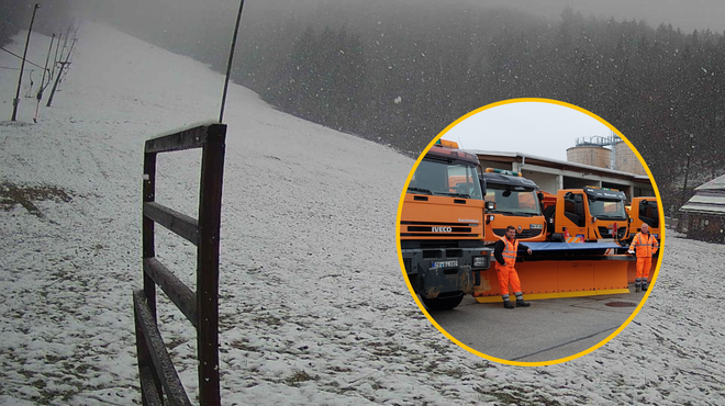 Sneženje že zajelo Slovenijo: preverite, kje lahko še pričakujete prve snežinke (foto: Facebook/Meteoinfo Slovenija/Twitter/Dars/fotomontaža)