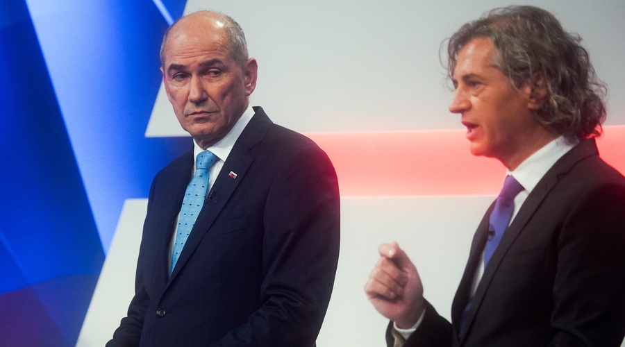 Kdo komu nagaja? Soočila sta se Golob in Janša (foto: Nik Jevsnik/Bobo)