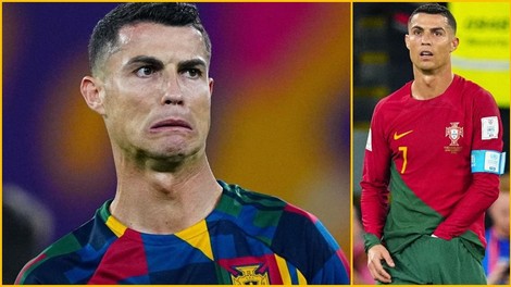 Fuj, ogabno! Ronaldo sredi tekme segel z roko v hlače, nekaj potegnil ven, dal v usta in pojedel (VIDEO)