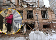 Ganljivi prizori iz Ukrajine: deklica za preživetje vtičnico uporabljala kar na bencinski črpalki