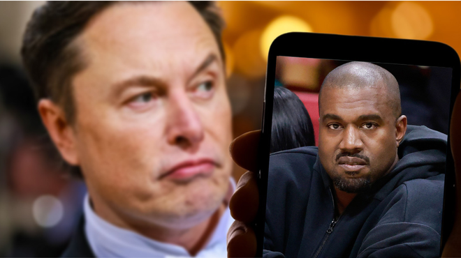 Obnašanje Kanyeja Westa izbilo dno tudi pri Elonu Musku, zaprl mu je Twitter račun (foto: Profimedia/fotomontaža)