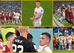 Festival sramotnega obnašanja v Katarju: nogometaši so se prijemali za mednožje, se prerivali in odrivali, deževale so sočne kletvice (VIDEO)