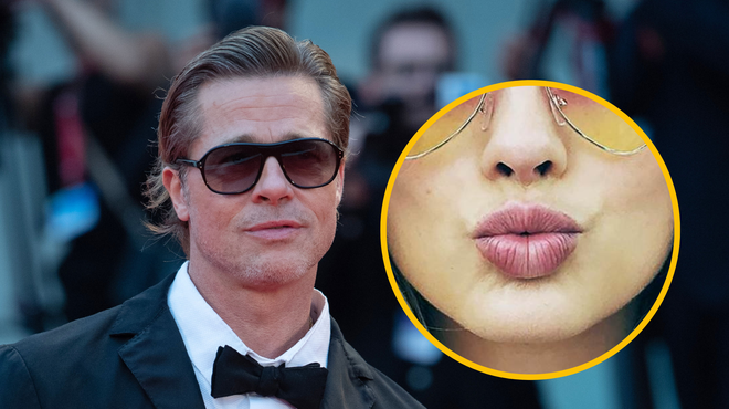 Zvezdnica prestopila mejo: zaobšla scenarij in poljubila Brada Pitta (foto: Profimedia/Reddit/fotomontaža)