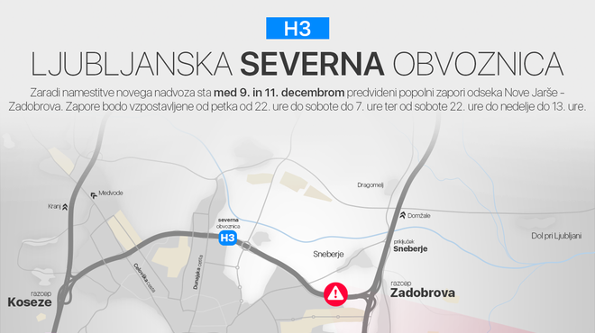 Čez vikend popolna zapora ceste v Ljubljani: do nakupovalnega središča BTC bo omejen dostop (foto: Facebook/INFOPOT)