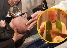 (VIDEO) Smeha ni skrival niti duhovnik: deklico je želel krstiti, ona pa ...