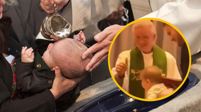 (VIDEO) Smeha ni skrival niti duhovnik: deklico je želel krstiti, ona pa ... (foto: Profimedia/heidihopland/TikTok/fotomontaža)