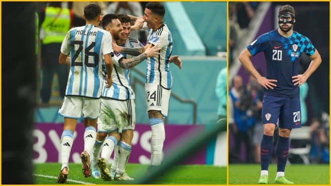 Trepetali so, odštevali in se veselili, potem pa ... Lionel Messi in njegova Argentina v petih minutah razblinila hrvaške sanje (foto: Profimedia/fotomontaža)