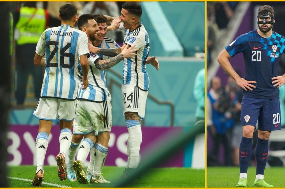 Trepetali so, odštevali in se veselili, potem pa ... Lionel Messi in njegova Argentina v petih minutah razblinila hrvaške sanje (foto: Profimedia/fotomontaža)