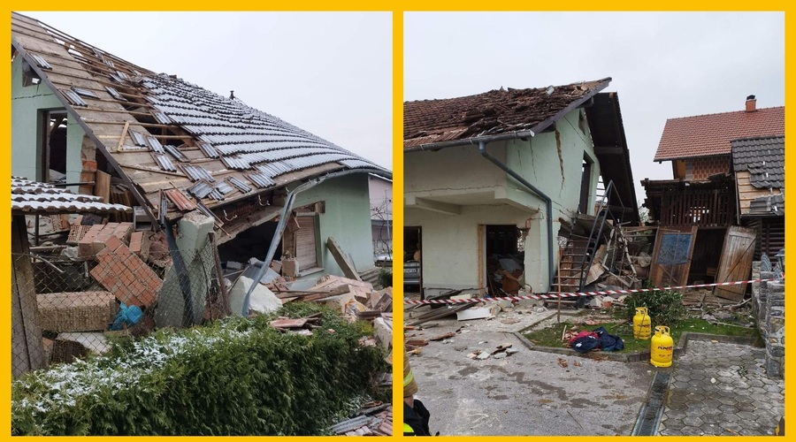 FOTO: Eksplozija v Domžalah povzročila izjemno razdejanje, poškodovana ena oseba (foto: Prostovoljno gasilsko društvo Študa/Facebook)