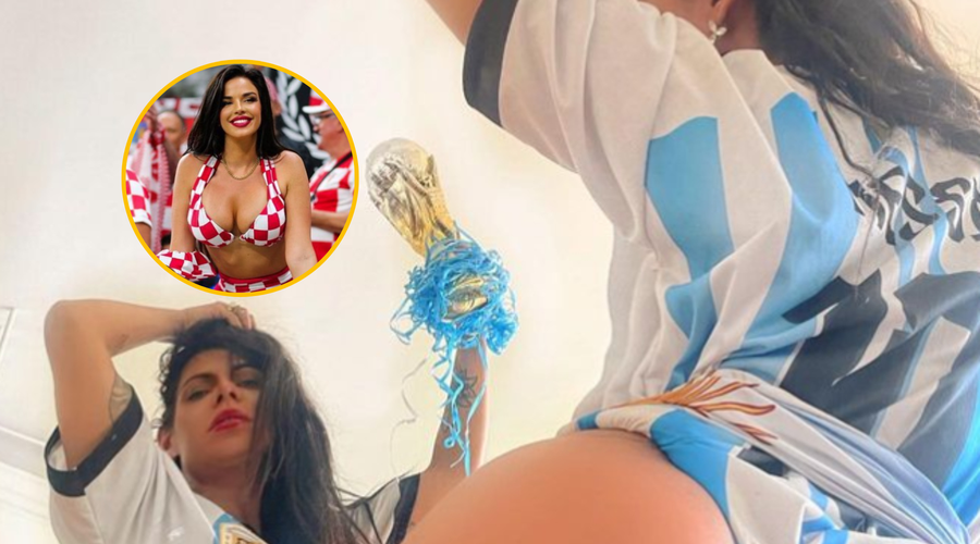 FOTO: Argentinska navijačica se je maščevala hrvaški (foto: Instagram/Ivana Knöll/Suzy Cortez/fotomontaža)