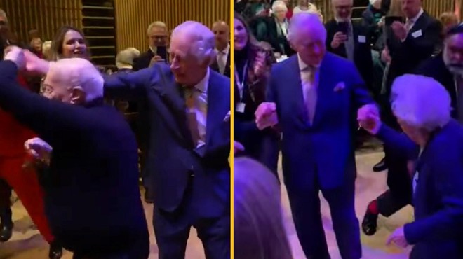 VIDEO: Kralj Karel v javnosti pokazal svoje plesne gibe (foto: Instagram/The Royal Family/Twitter/The Jewish Chronicle/posnetek zaslona)