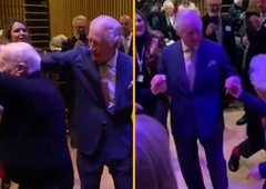 VIDEO: Kralj Karel v javnosti pokazal svoje plesne gibe