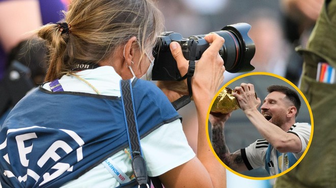 Slovenska fotografinja v Katarju: zmagoslavje Messija je spremljala na nogometnem igrišču (foto: Profimedia/fotomontaža)