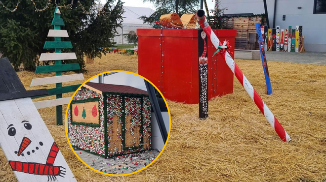 V štajerski občini so se vandali znesli nad božično vasjo: enega storilca že odkrili (foto: Facebook/Mitja Horvat/fotomontaža)