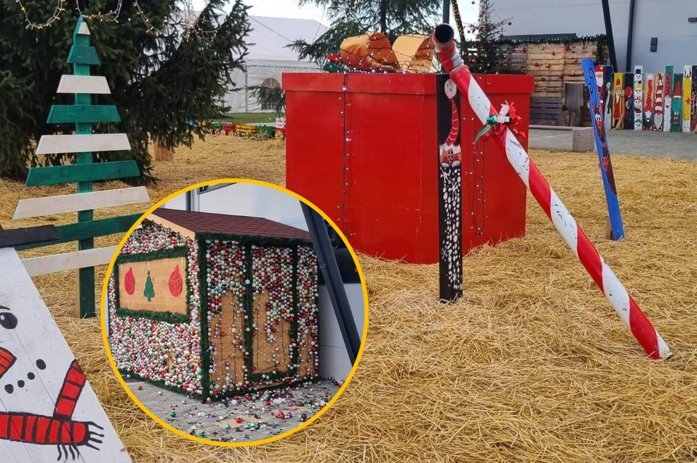 V štajerski občini so se vandali znesli nad božično vasjo: enega storilca že odkrili (foto: Facebook/Mitja Horvat/fotomontaža)