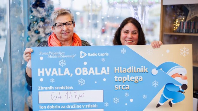 Veliko slovensko srce: dobrodelna akcija prinesla 8,5 tone različnih dobrin in 64.167 evrov (prispeval tudi znani nogometni agent) (foto: Radio Capris)