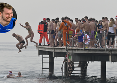 Najbolj pogumni v novo leto kar s skokom v morje, je bil med njimi tudi Luka Dončić? (FOTO)