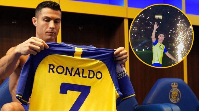 Ah, Cristiano Ronaldo ... Portugalec sploh ne ve, kam je prišel?! Zvezdnik se je osmešil na tiskovni konferenci (FOTO) (foto: Profimedia/fotomontaža)