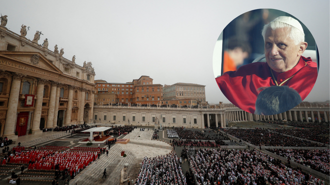 Od papeža se bo poslovilo 70.000 vernikov: v Vatikanu tudi Nataša Pirc Musar (foto: Profimedia/Twitter/ABC News/fotomontaža)
