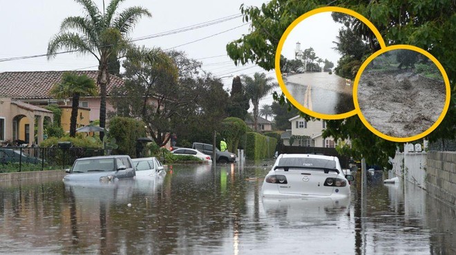 Huda ura v Kaliforniji: poplave odnesle petletnega fanta, ogroženi luksuzni domovi nekaterih največjih svetovnih zvezdnikov (foto: Profimedia/fotomontaža)