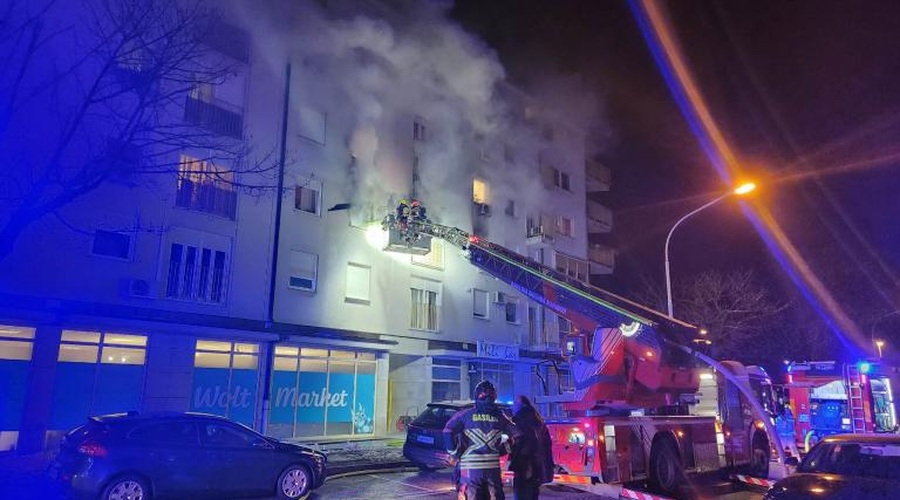 Zaradi požara v Mariboru sta v bolnišnici pristali dve osebi (foto: Lokalec.si)