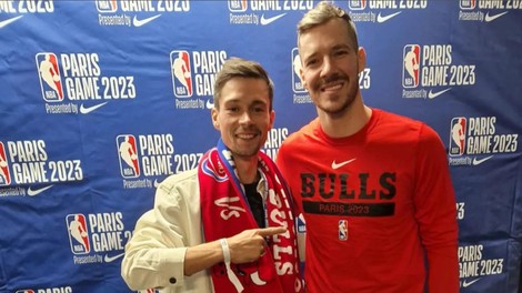 Goran Dragić z ekipo zmagal v Parizu, na tekmo prišel tudi Primož Roglič
