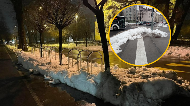 Ljubljanska mestna občina se je odzvala na očitke o slabo spluženih cestah (foto: Uredništvo/Facebook/Janez Stariha/fotomontaža)