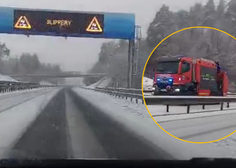 Kaos na slovenskih avtocestah, s ceste zdrsnilo več vozil: na terenu gasilci (imamo posnetke)