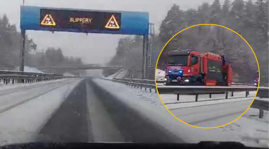 Kaos na slovenskih avtocestah, s ceste zdrsnilo več vozil: na terenu gasilci (imamo posnetke) (foto: Uredništvo/fotomontaža)