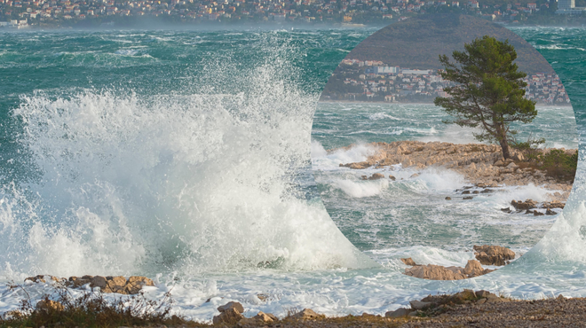 Na Hrvaškem težave zaradi orkanske burje: pozabite na sprehode ob morju (foto: Profimedia/fotomontaža)