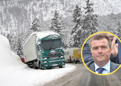 Peter Pišek komentira zastoje tovornih vozil, ki so zaradi močne burje obtičali na primorki