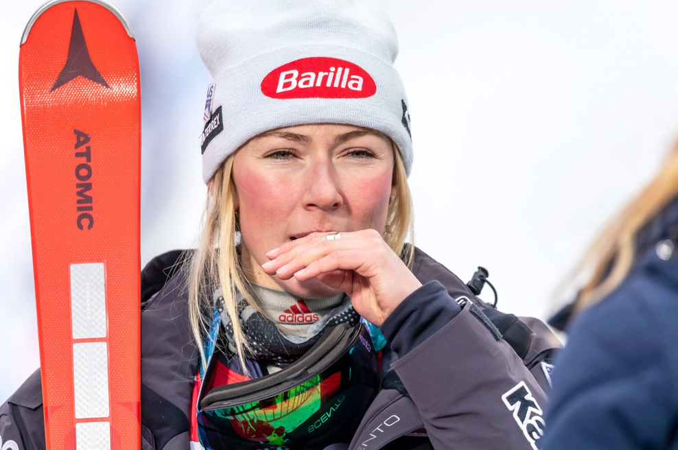 Nezadovoljna Mikaela Shiffrin: "Je zdaj res čas za to?" (foto: Profimedia)
