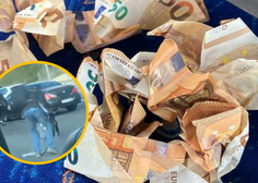 VIDEO: Iz avta metal 50-evrske bankovce in povzročil prometni kolaps