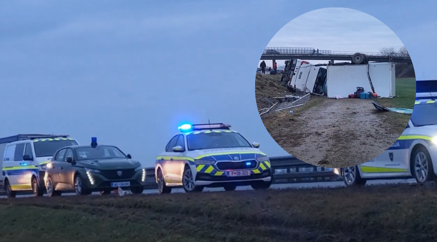 Pomurska avtocesta še vedno zaprta: v prometni nesreči avtobusa trije mrtvi in več ranjenih (foto: Youtube/Vestnik/posnetek zaslona/fotomontaža)