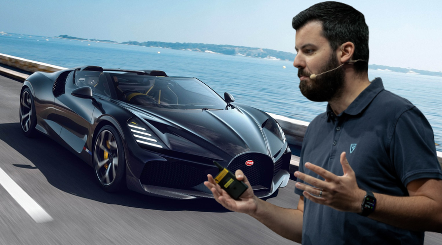 Rekord: Mate Rimac je razkril, koliko je kupec na dražbi v Parizu odštel za prestižni Bugattijev avtomobil (foto: Profimedia/fotomontaža)