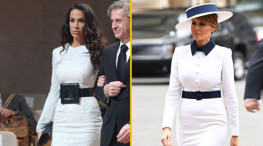 Je Tina Gaber inspiracijo za svoj videz na Prešernovi proslavi našla pri Melanii Trump? (foto: Borut Živulovič/Bobo/Pinterest)
