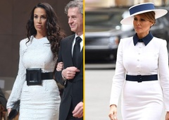 Je Tina Gaber inspiracijo za svoj videz na Prešernovi proslavi našla pri Melanii Trump?
