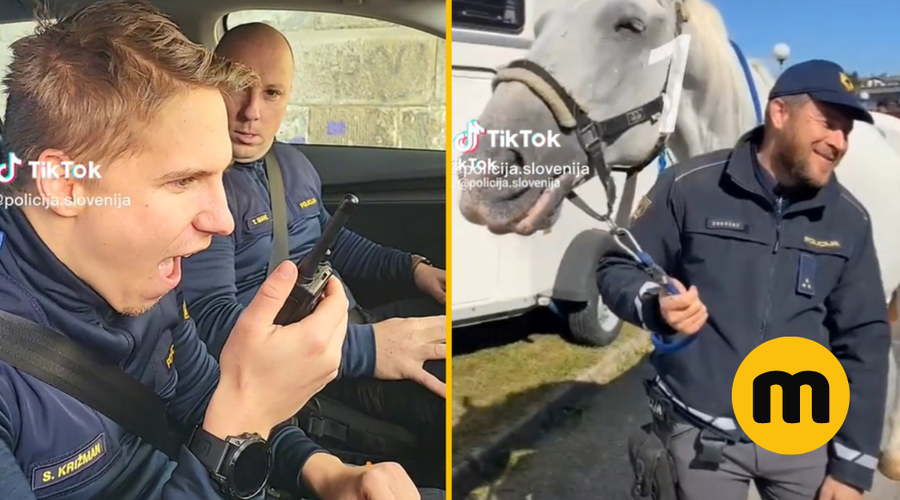 Naporna služba? Policisti med delovnim časom snemajo šaljive TikToke (foto: TikTok/Slovenska policija/posnetek zaslona)