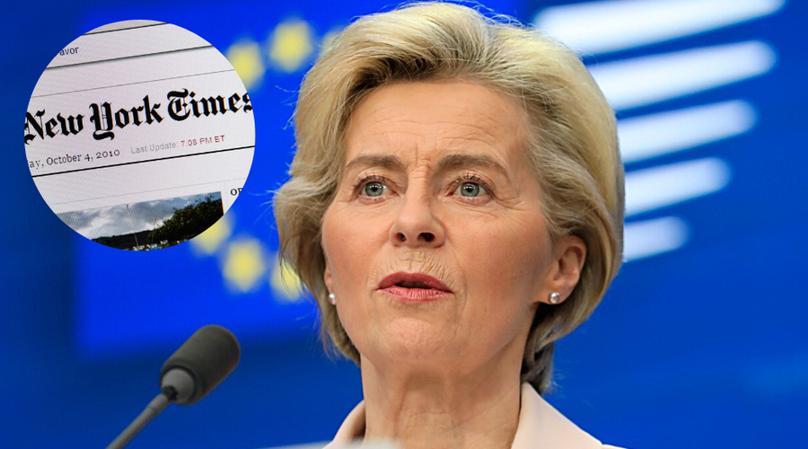 Časnik New York Times v tožbo zoper Ursulo von der Leyen: je res prikrivala pogovore? (foto: Profimedia/fotomontaža)