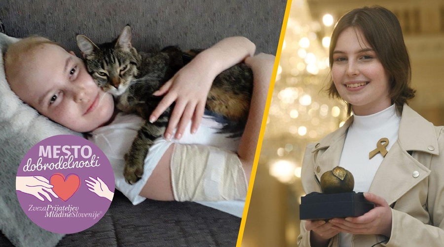 Vita je pri 10 letih zbolela za levkemijo: želi si opogumljati tudi tiste, ki njene bolečine ne razumejo (foto: Osebni arhiv Vite Renko/Inštitut Zlata pentljica/fotomontaža)