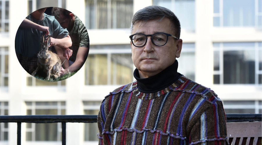 Režiser podelitve Prešernovih nagrad zgražanja nad nagačenim zajcem ni pričakoval (foto: Žiga Živulović jr./Borut ŽivulovićBOBO/fotomontaža)