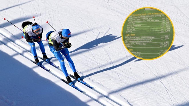 Prvenstvo za tiste z debelejšimi denarnicami: v Planici v oči bodejo visoke cene hrane in pijače (foto: Žiga Živulovič jr./Bobo/Sportklub/fotomontaža)